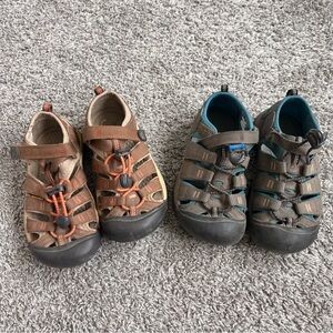 Two pairs of kids Keen water shoes